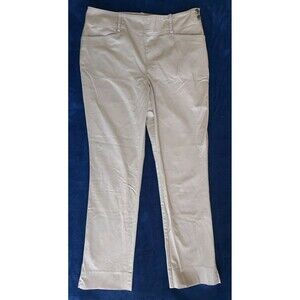 Ladies Ralph Lauren Premium Khaki Tan Straight Mid Rise Side Zip Pants Size 8